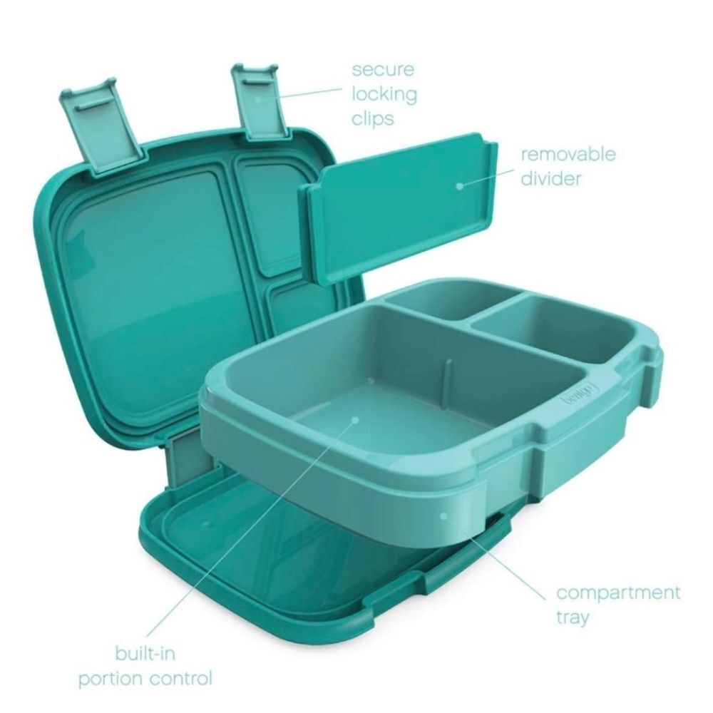 Bentgo Fresh Lunch Box Container Bundle 2-pack Reuseable Blue Green NEW - Picture 2 of 6
